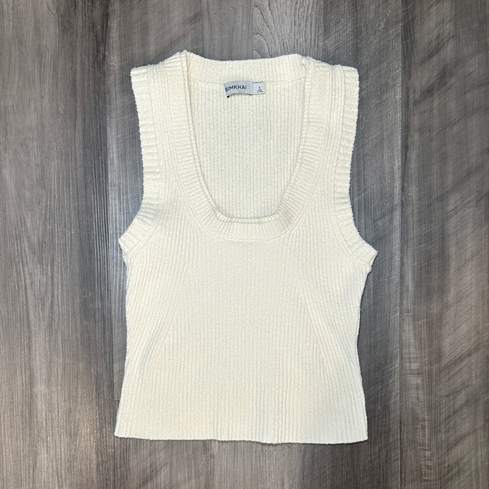 Simkhai Sibyl Ribbed Sweater Tank - Small